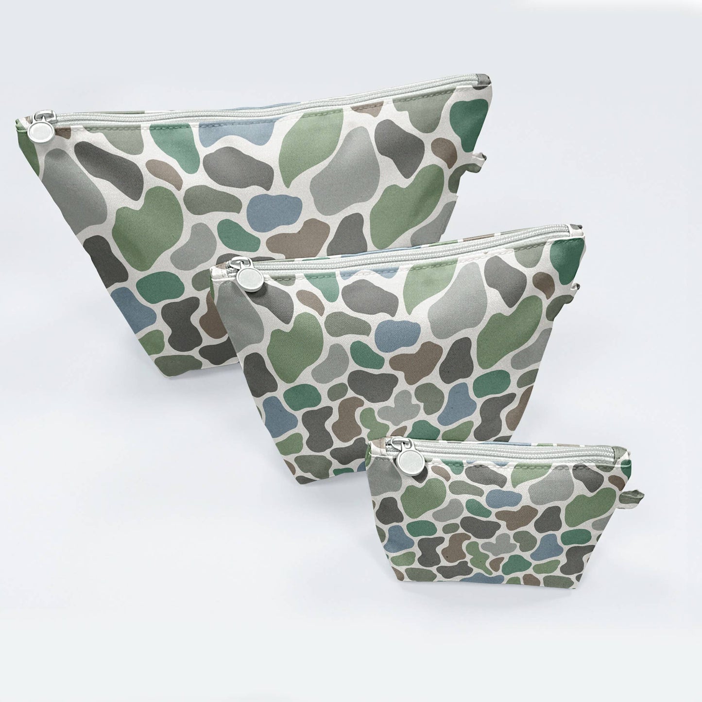 Pebble Camo Easy Clean Wipeable Pouch (Set of 3)