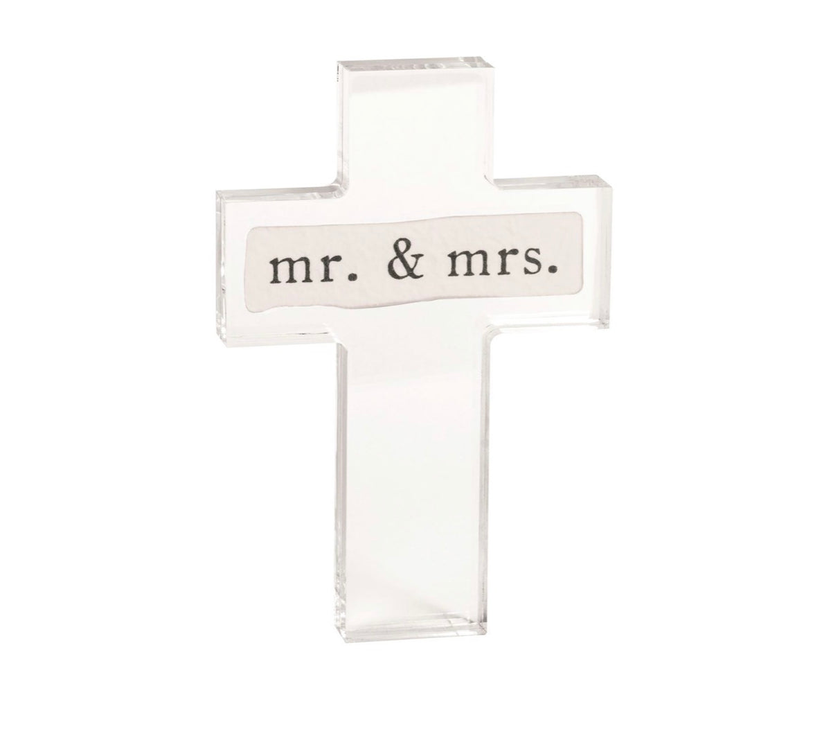 Mr & Mrs Paper Acrylic Cross