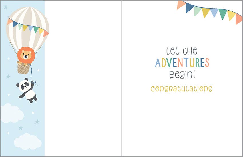 Baby Greeting Card - Baby Shower Balloons