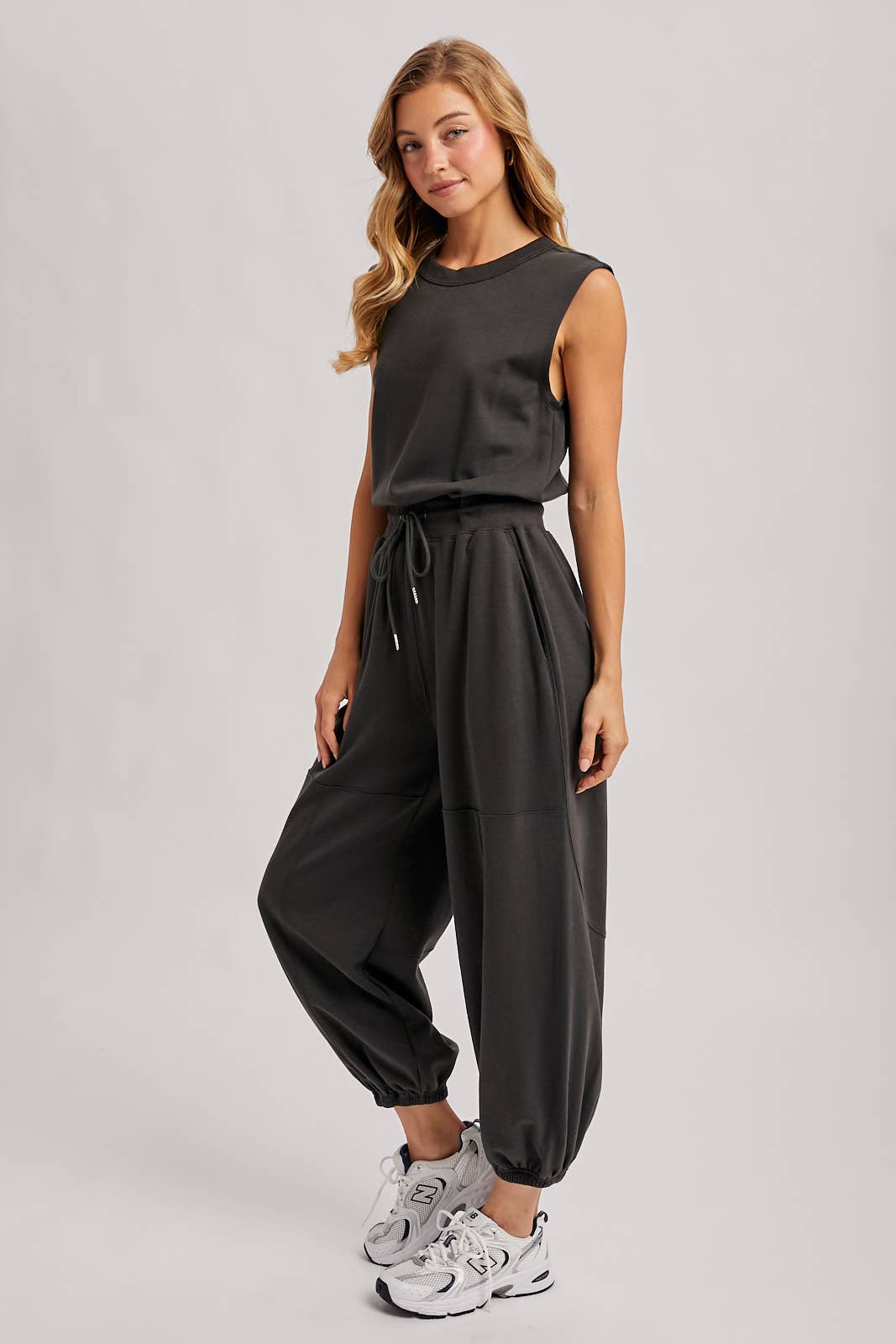 Sleeveless Ecru Jumpsuit
