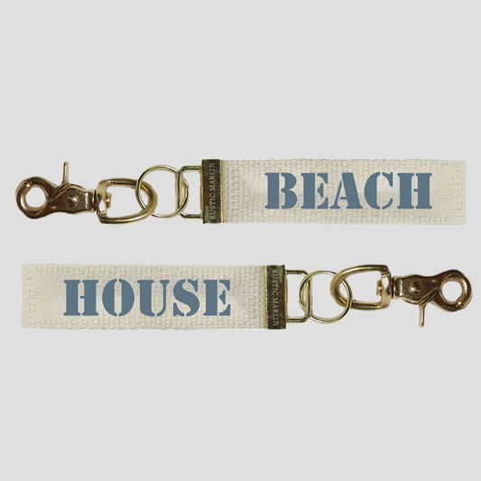 Nautical Blue Beach House Keychain