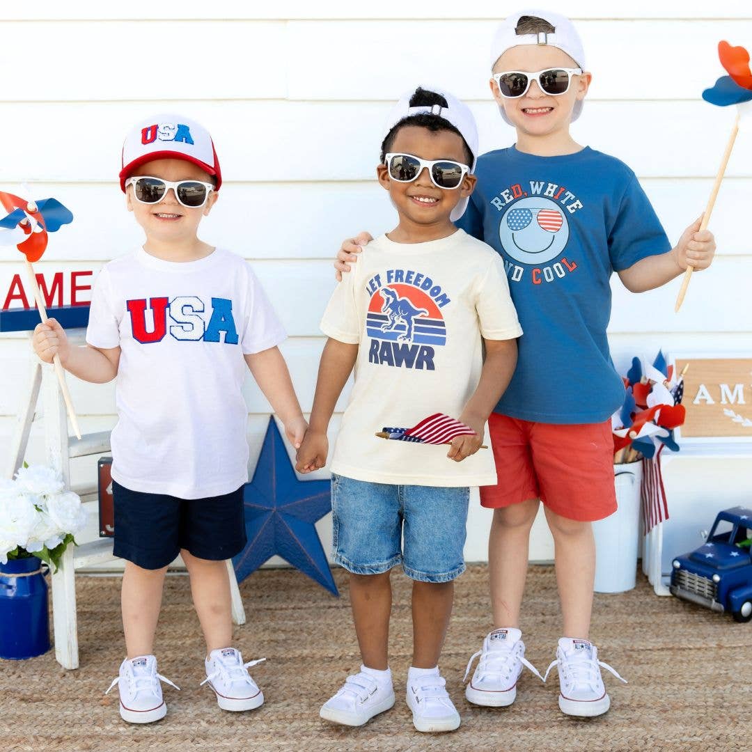 USA Patch Trucker Hat - Red/White - Kids 4th of July Hat