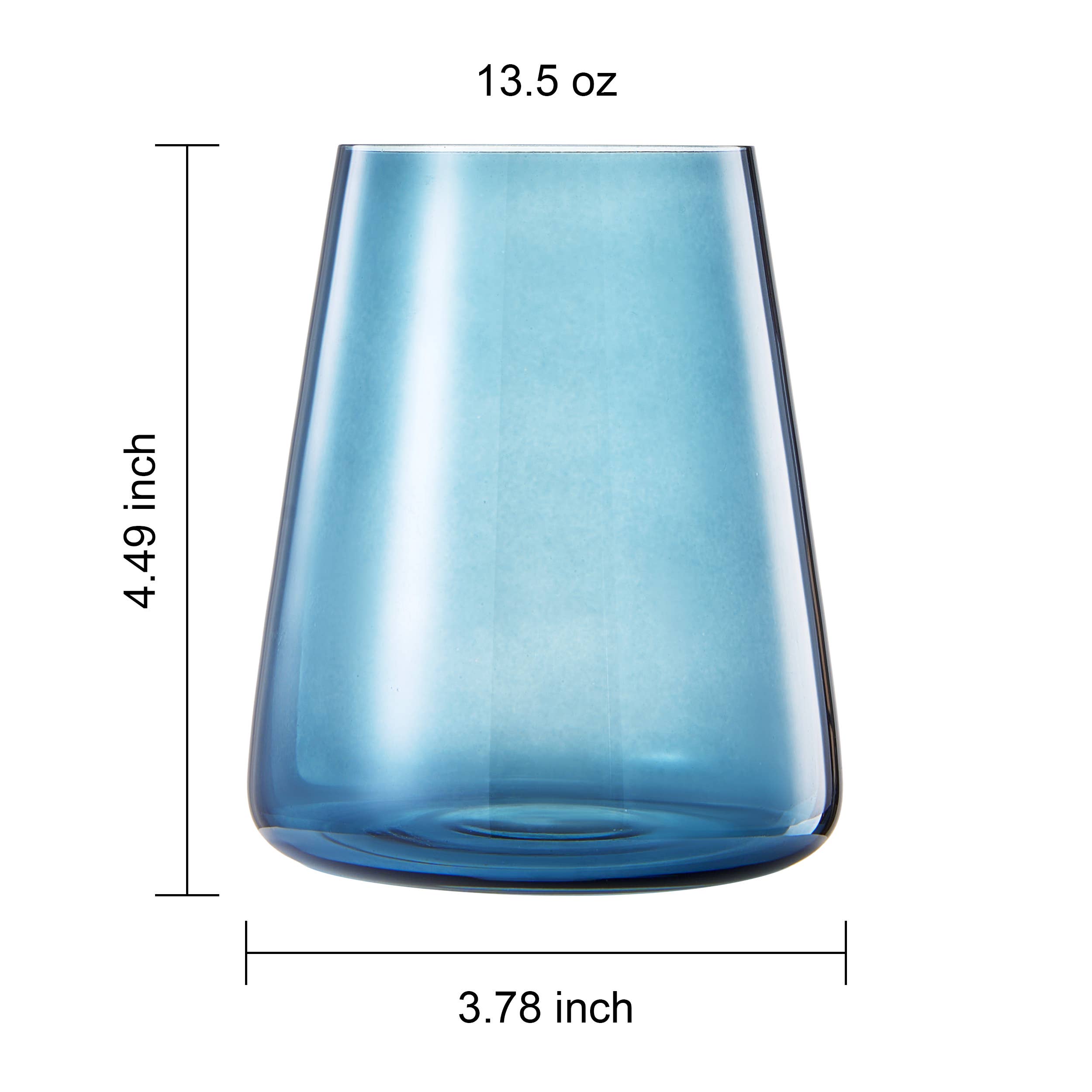 Stemless German Design Colored Wine Glass - Set of 6 - Thumbnail 4