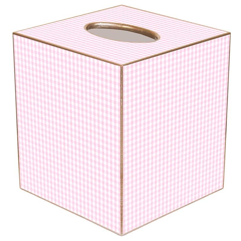 Pink Gingham Tissue Box Cover