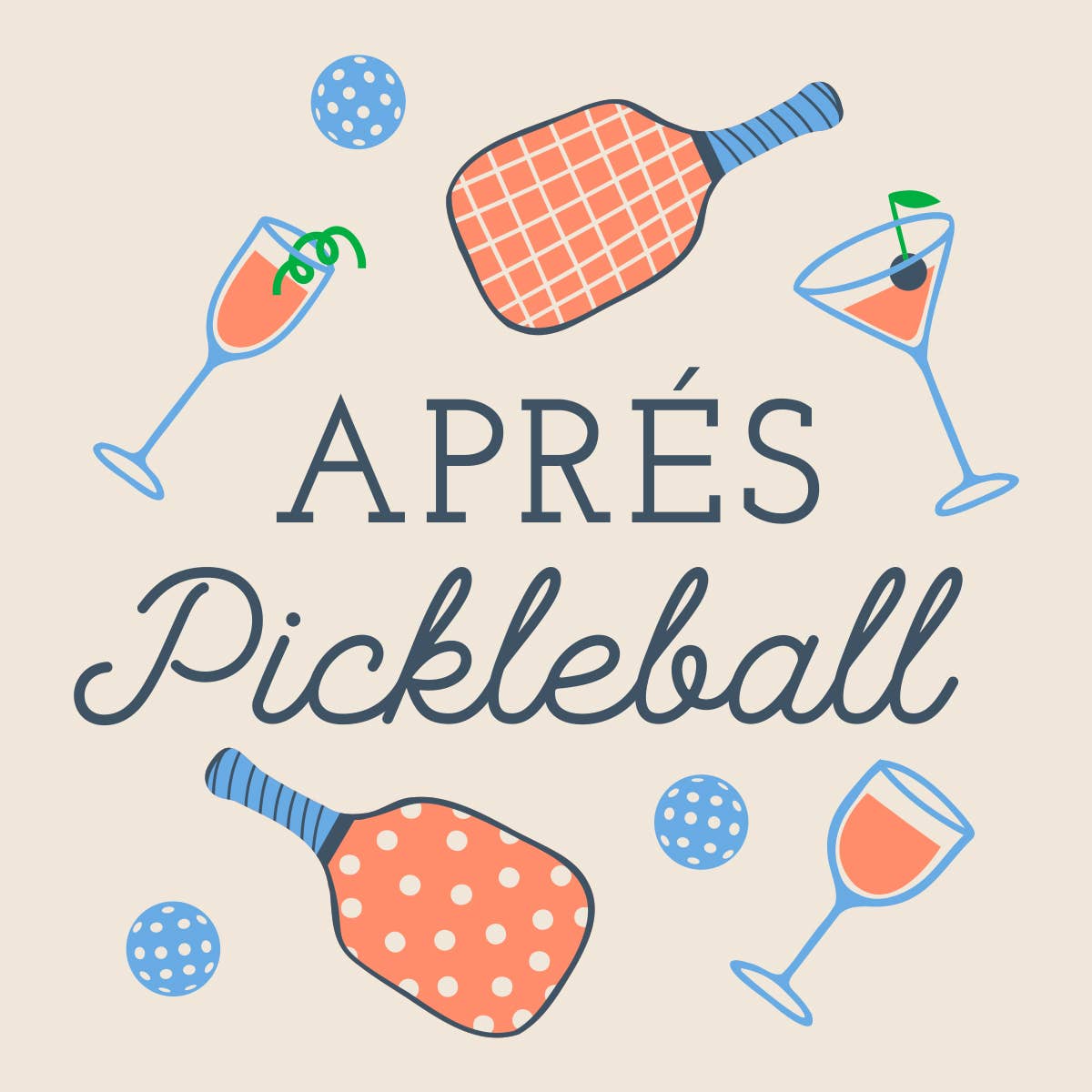 Apres Pickleball Cocktail Napkins
