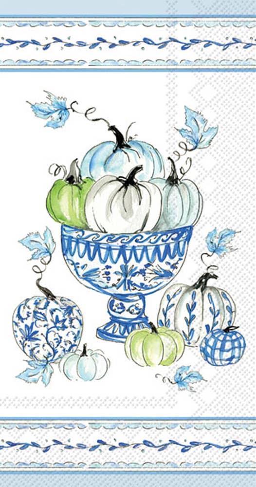 Paper Guest Towels 16 Ct Chinoiserie Pumpkins Fall Autumn