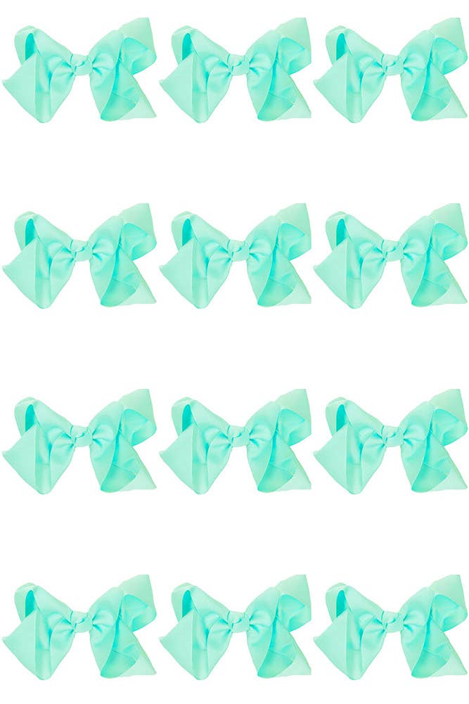 8 Inch Hair Bow With Alligator Clip (12pc)