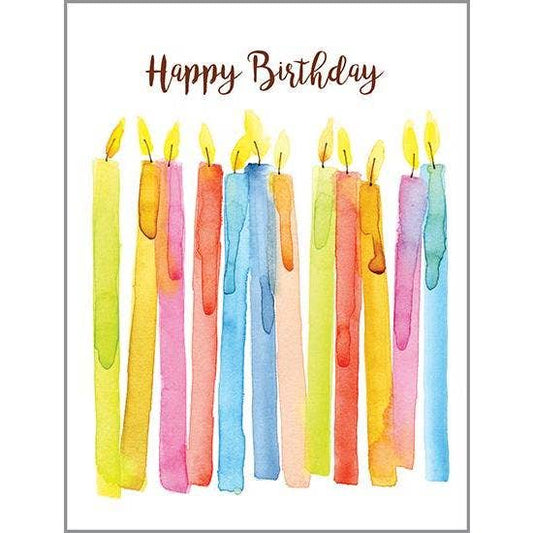 Birthday Greeting Card - Watercolor Candles