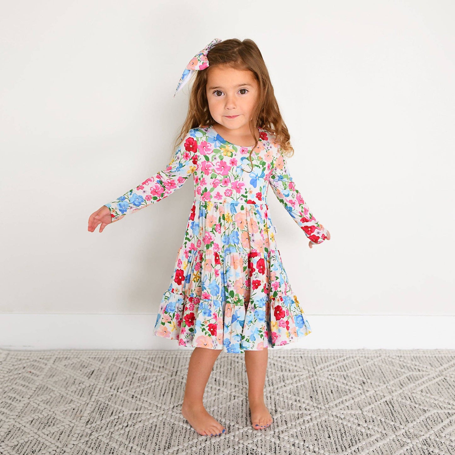Kaylee SWING DRESS Bamboo Floral Kids Clothing Outfit