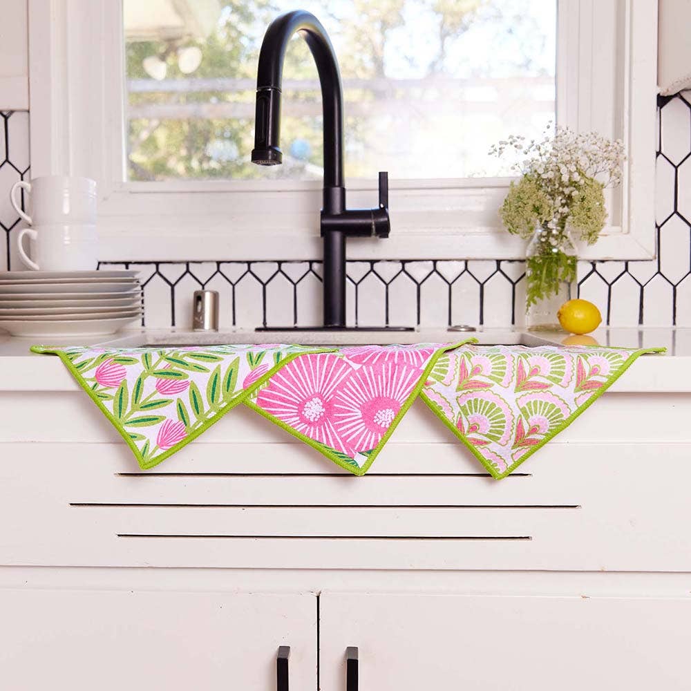 Pink Papaver Eco Dish Cloth (Set of 3)