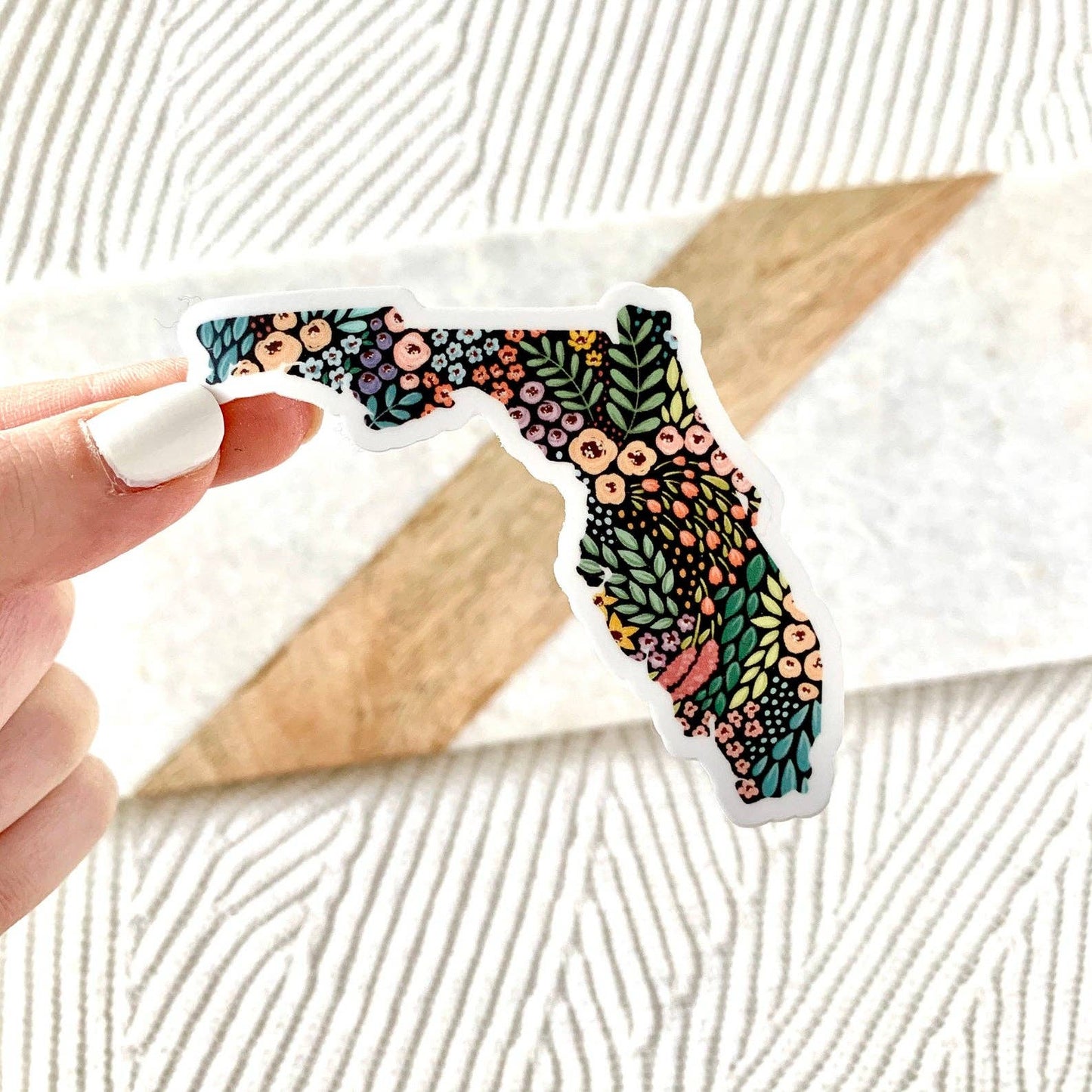 Florida Floral State Sticker 3x3in.