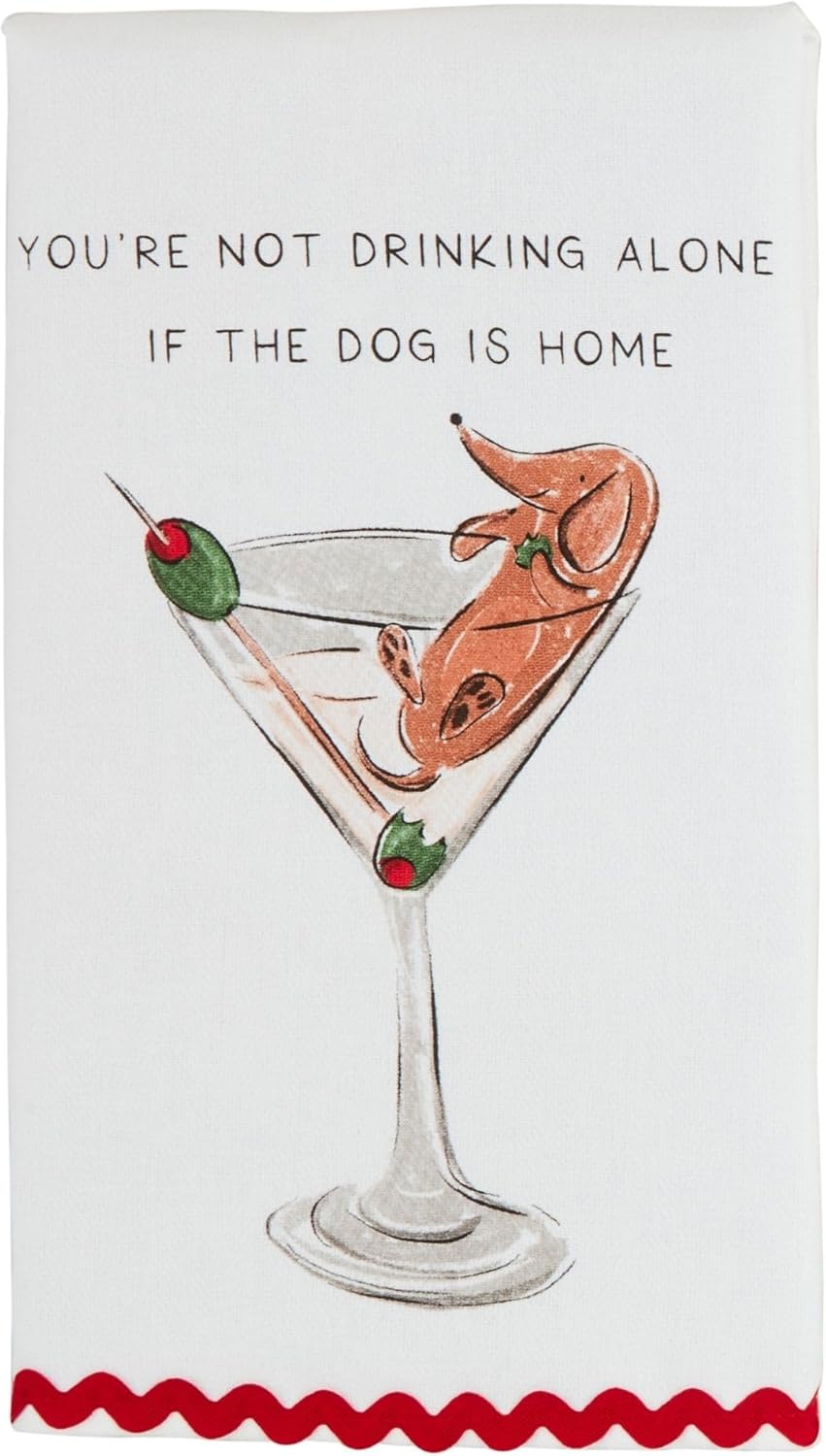 Martini Dog Ric Rac Towel