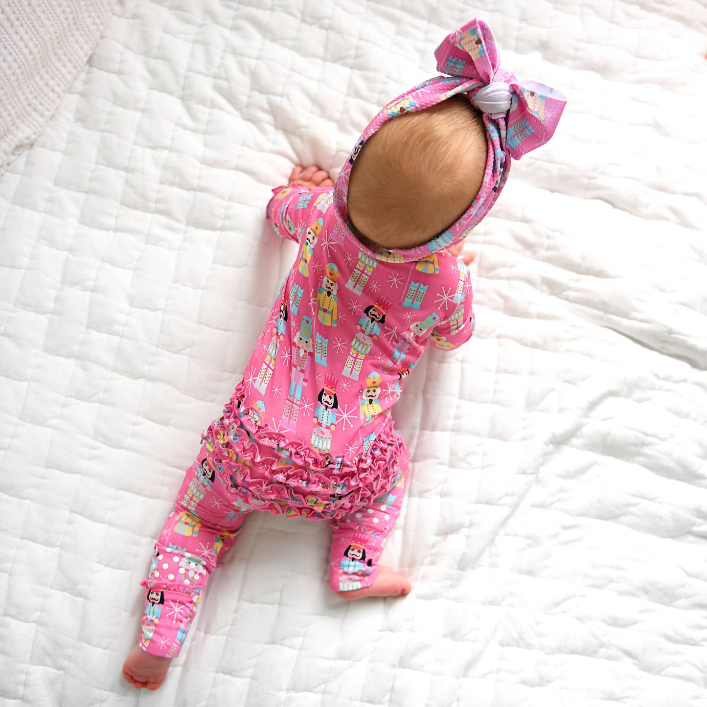 Nadia Nutcrackers RUFFLE ZIP Christmas Bamboo Baby One Piece