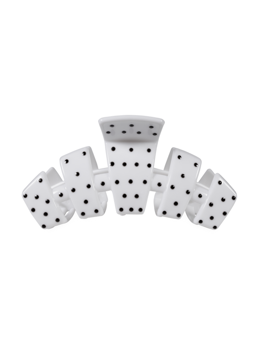 Classic White Polka Dot Party Medium Claw Clip