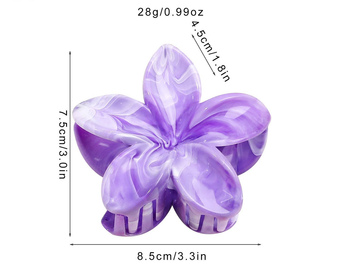 Women's Colorful Flat Round Flower Bow Hair Claw Clip