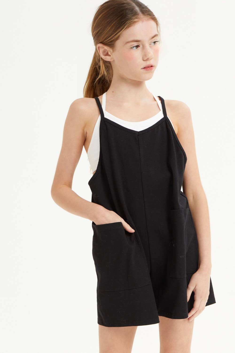 Two Pocket Cotton Overall Romper / Onesie