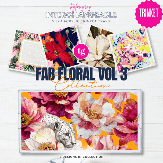 5.5x11 FAB FLORAL VOL 3 trinket tray insert set of 5