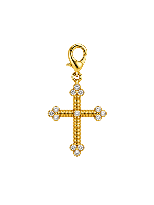 Crystal Border Cross Charm