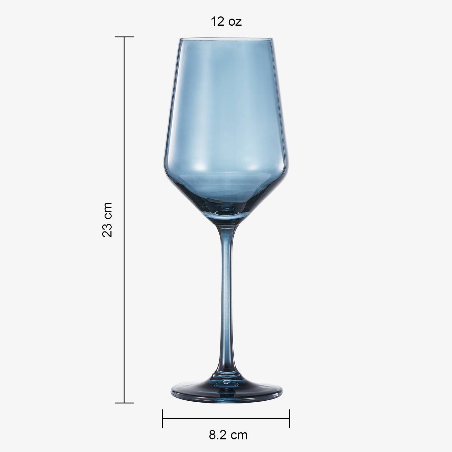 Colored Crystal Wine Glass | Set of 2 (Cloudy Blue)