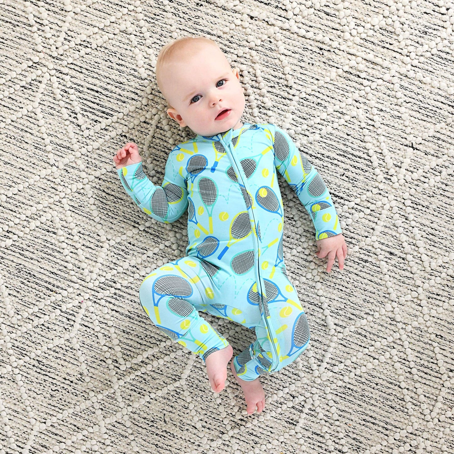 Roger Blue Tennis Zip Bamboo Sleepies Little Sports Outfit