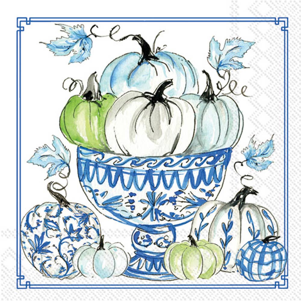 Chinoiserie Pumpkins Cocktail Napkin 20 ct Rosanne Beck Fall