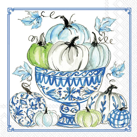 Chinoiserie Pumpkins Cocktail Napkin 20 ct Rosanne Beck Fall