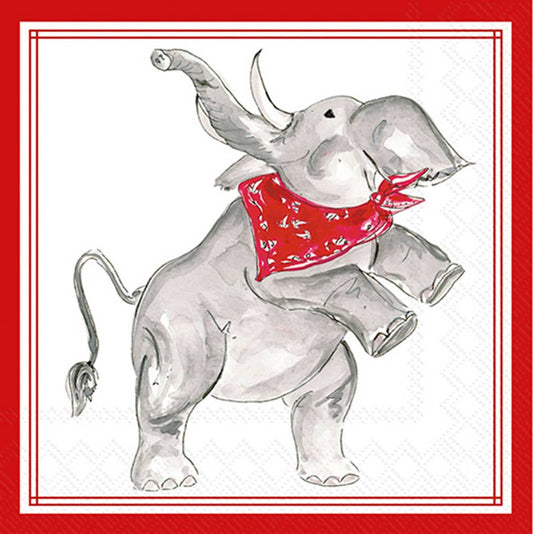 Paper Cocktail Napkin 20 Ct Red Elephant Hometown Pride