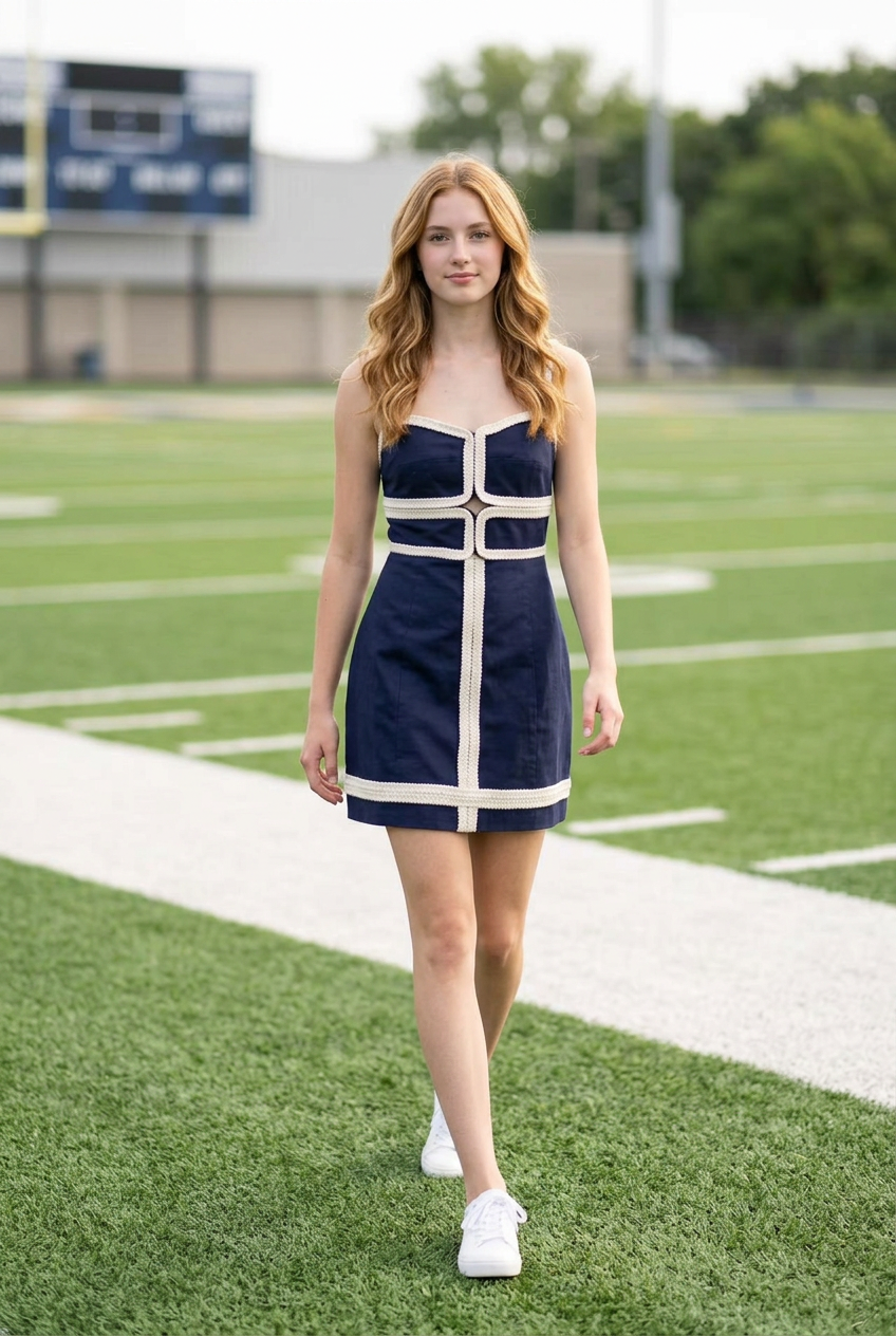 Contrast Trim Bodycon Mini Dress