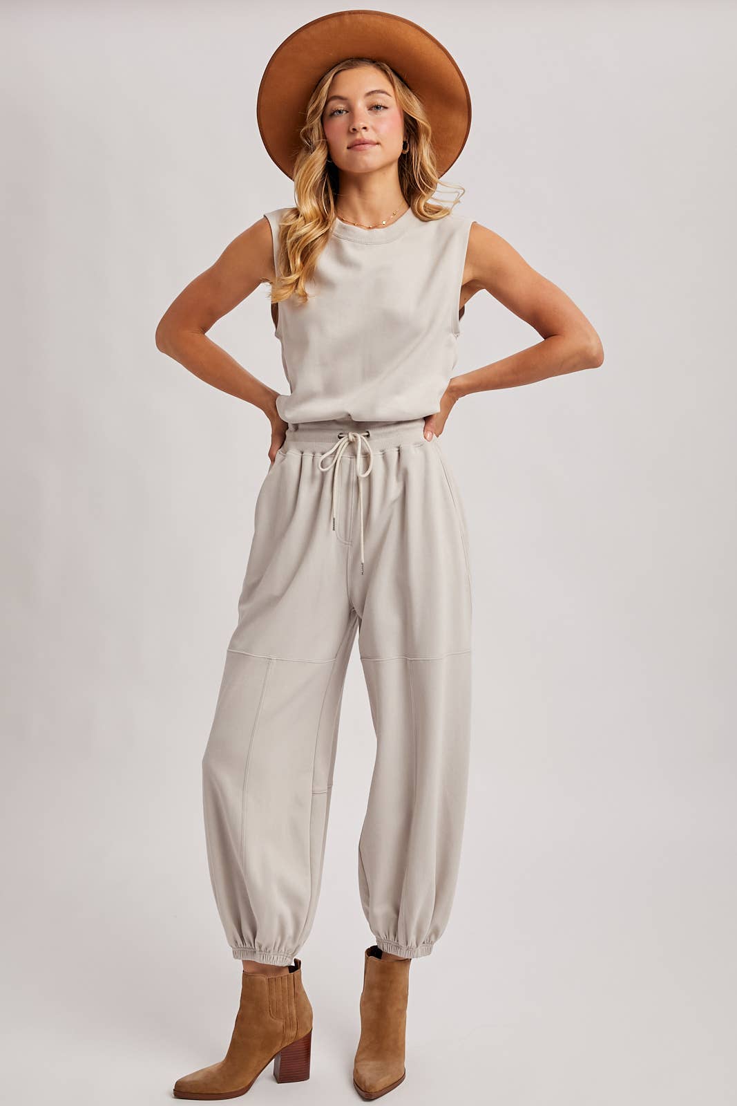 Sleeveless Ecru Jumpsuit