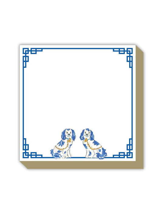 Handpainted Blue Staffordshire Dogs Luxe Notepad