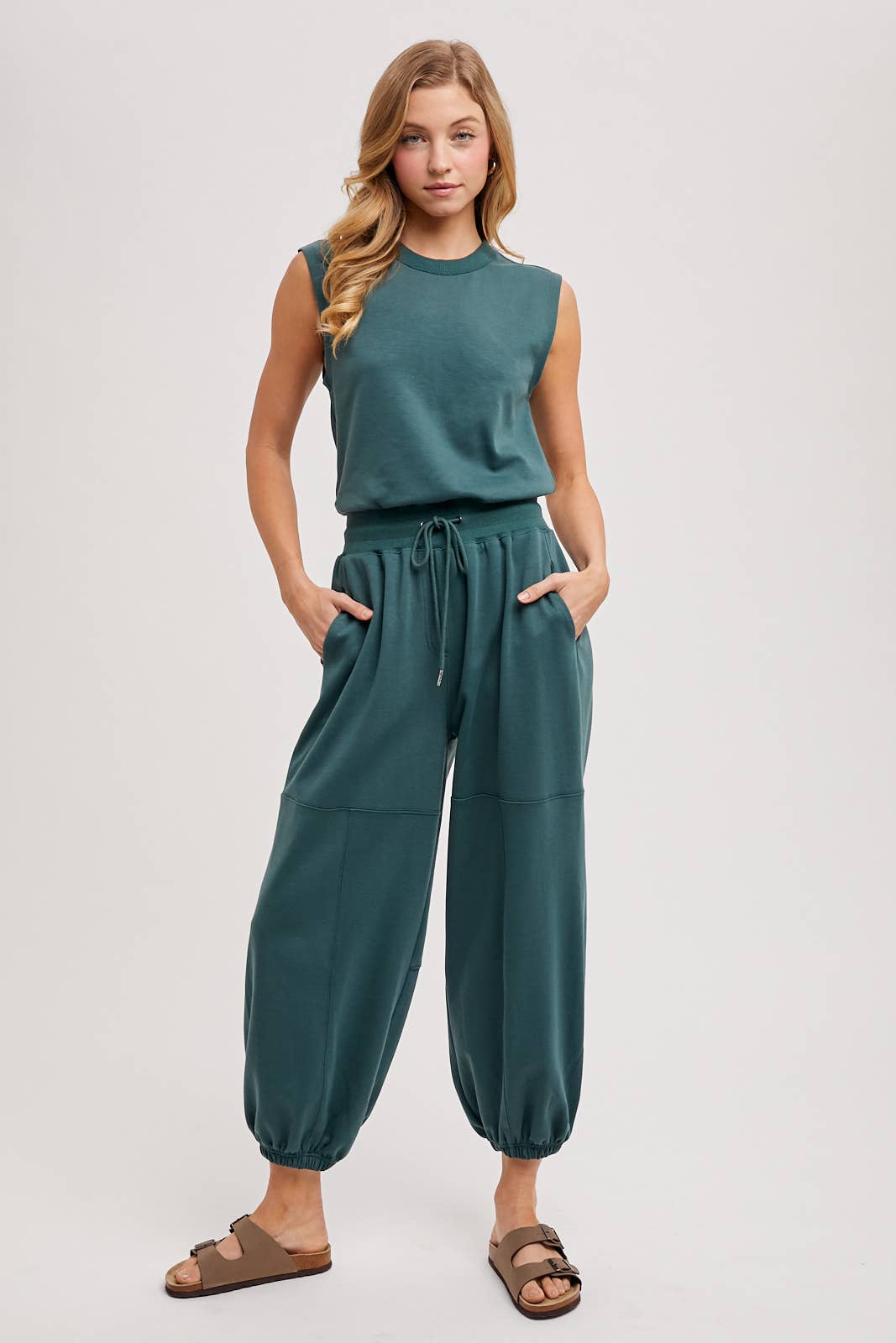 Sleeveless Ecru Jumpsuit