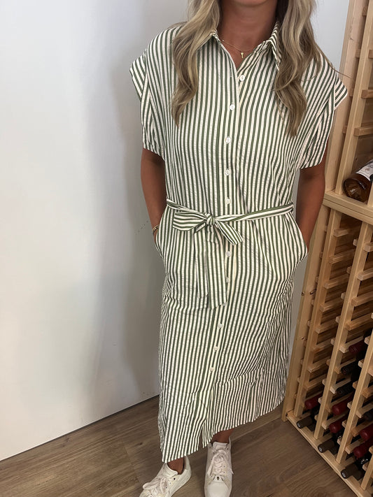 Button up Striped Dress