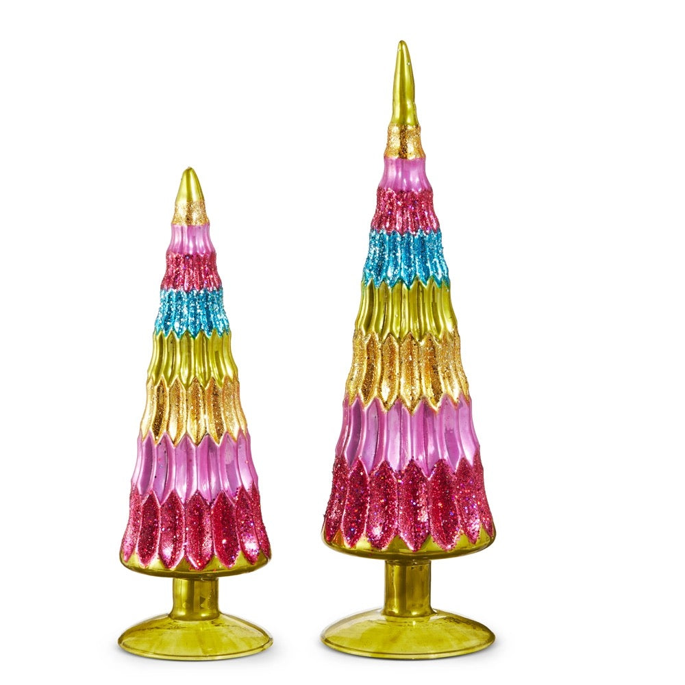 Glittered Christmas Tree Set