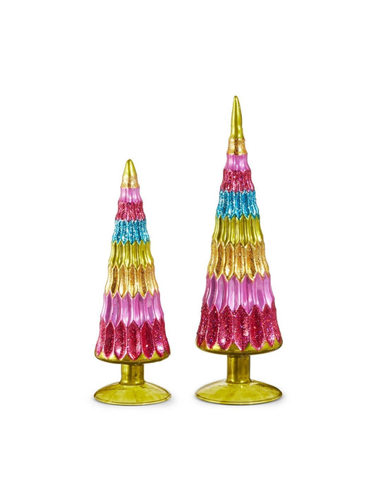 Glittered Christmas Tree Set