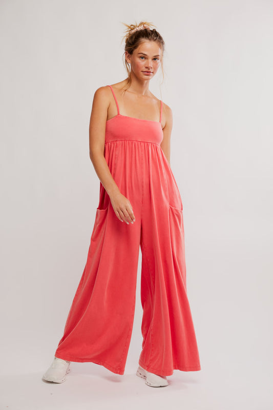 Hot Shot Strappy Onesie - Grapefruit
