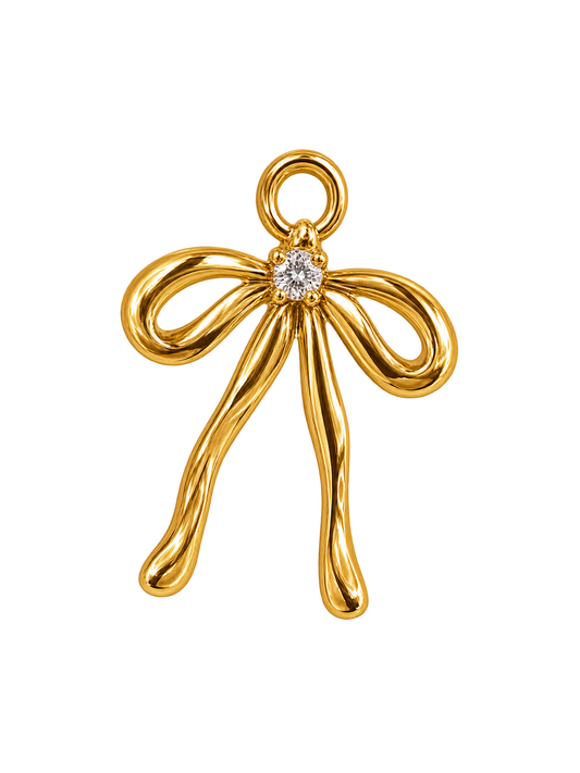 Gold Crystal Bow Charm