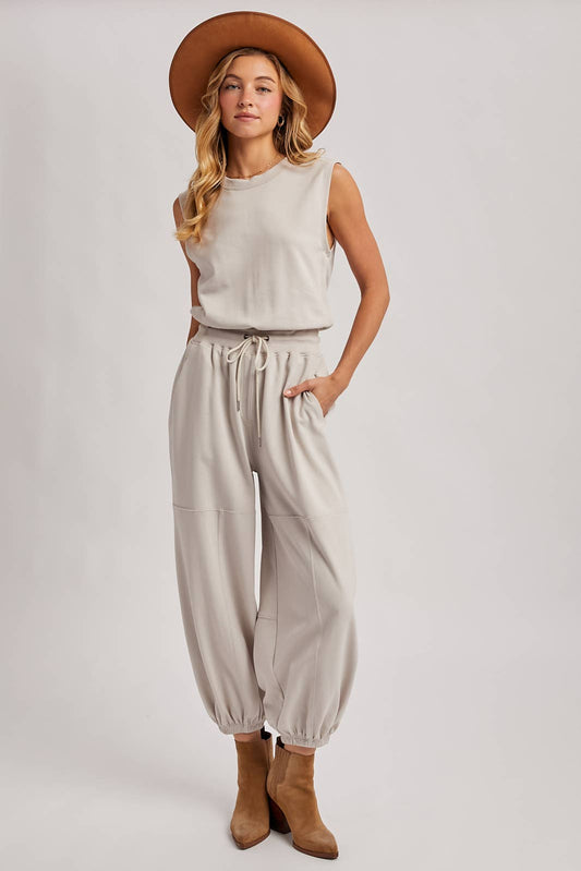 Sleeveless Ecru Jumpsuit
