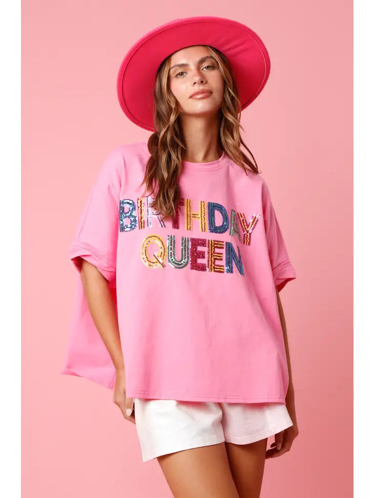 Birthday Queen' Sequin Top