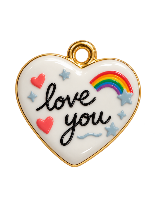Love You Ceramic Charm