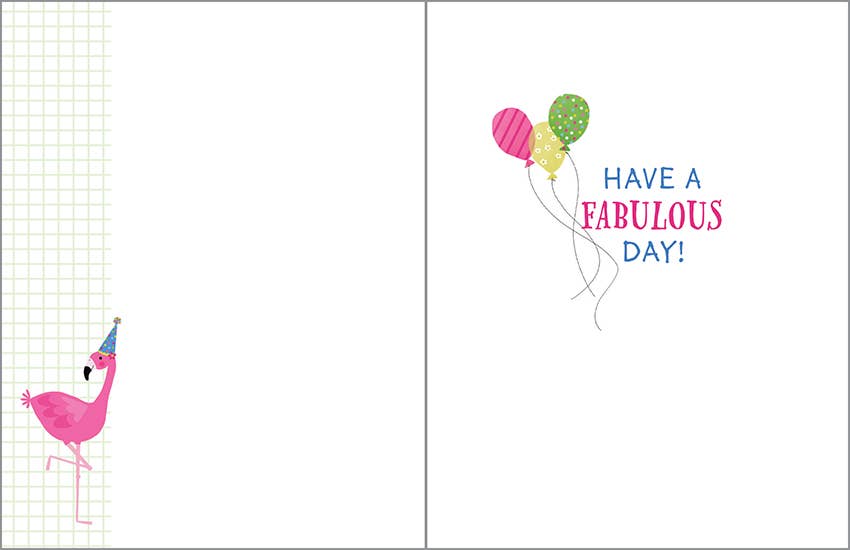 Birthday Card - Flamingo