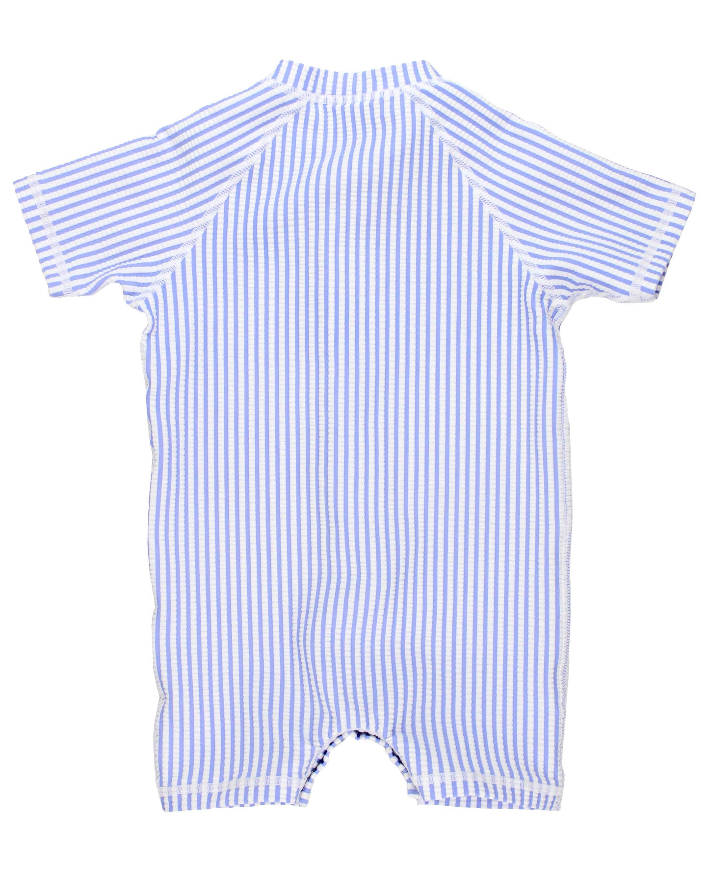 Baby Boys Periwinkle Blue Seersucker Short Sleeve One Piece Rash Guard