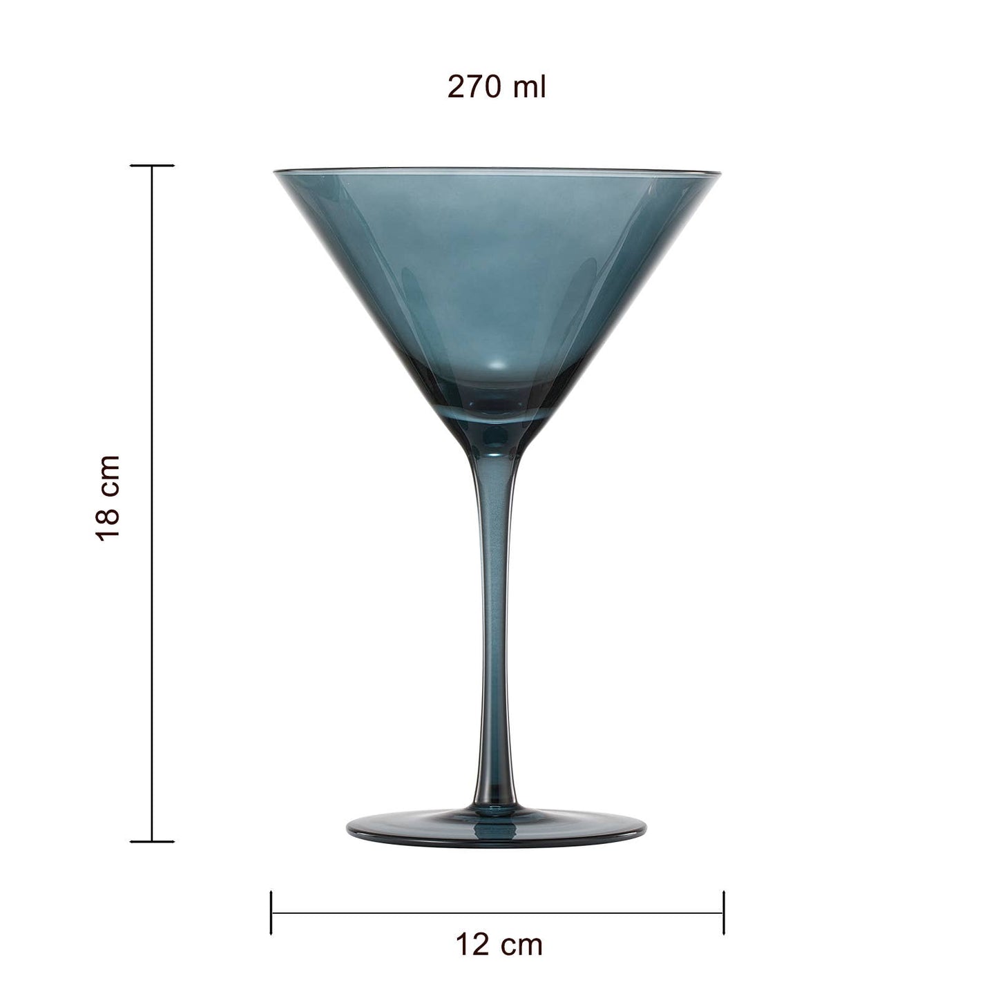 Colored Martini & Cocktail Crystal Glasses, 10oz | Set of 6