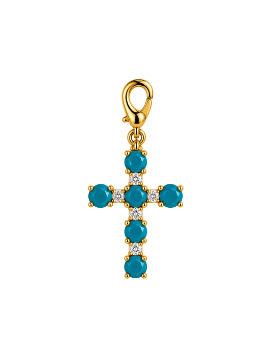 Turquoise Cross Charm