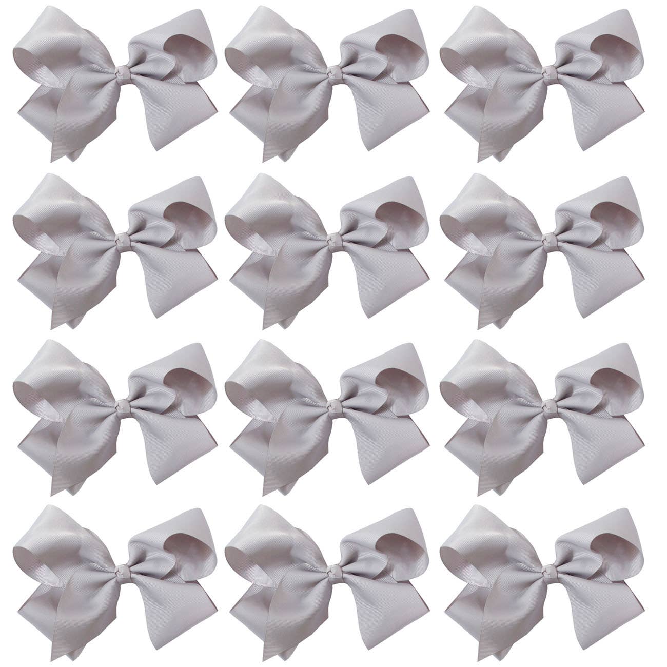 8 Inch Hair Bow With Alligator Clip (12pc)