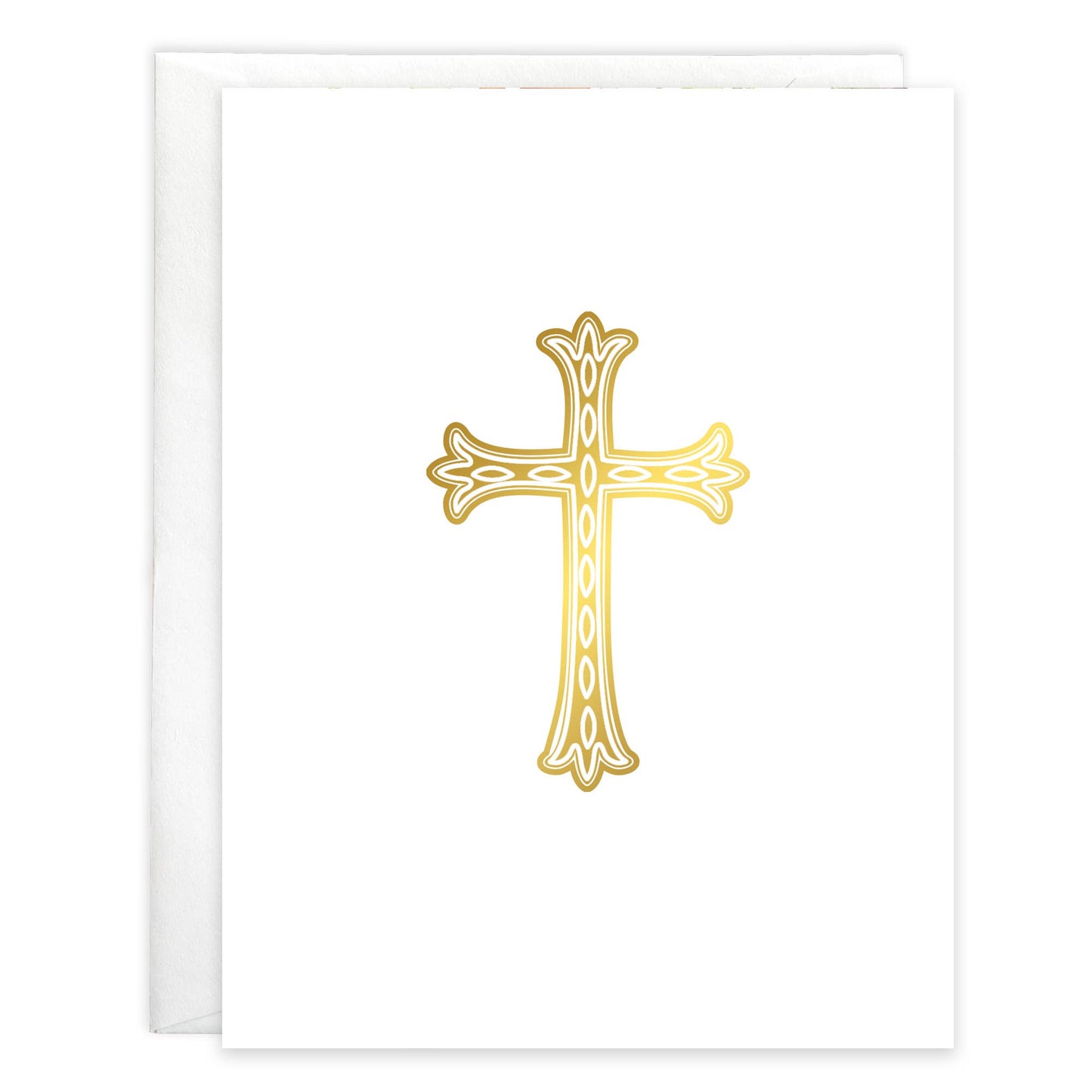 With Scripture Religious Greeting Card - Gold Cross