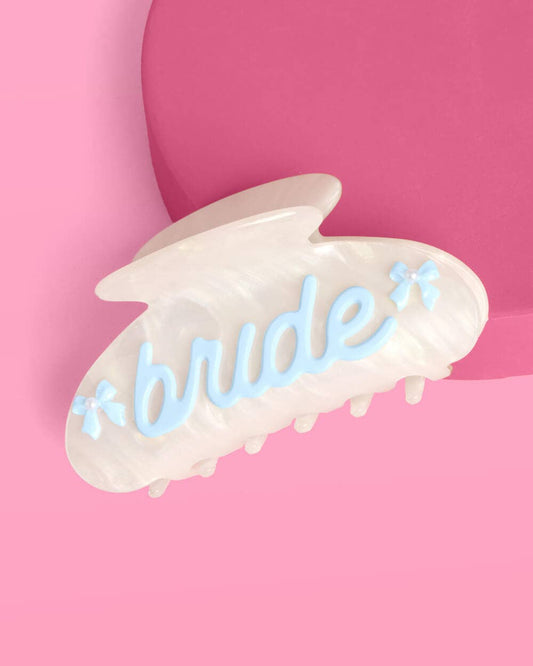 Something Blue Bride Clip - Pearl Acrylic Claw Clip