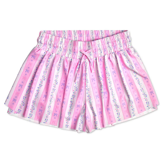 Floral Striped Butterfly Shorts