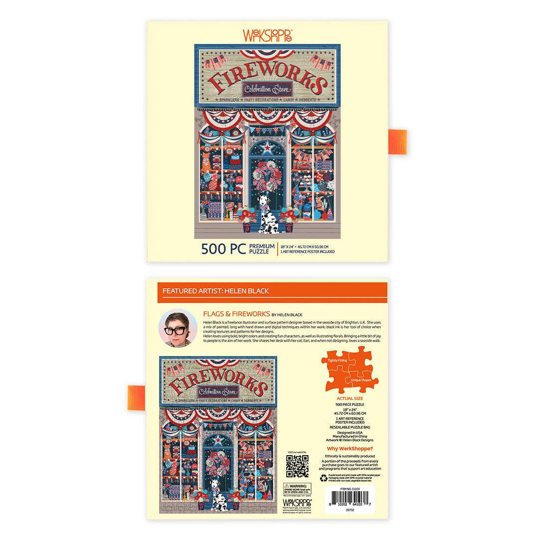 Flags & Fireworks 500 Piece Puzzle