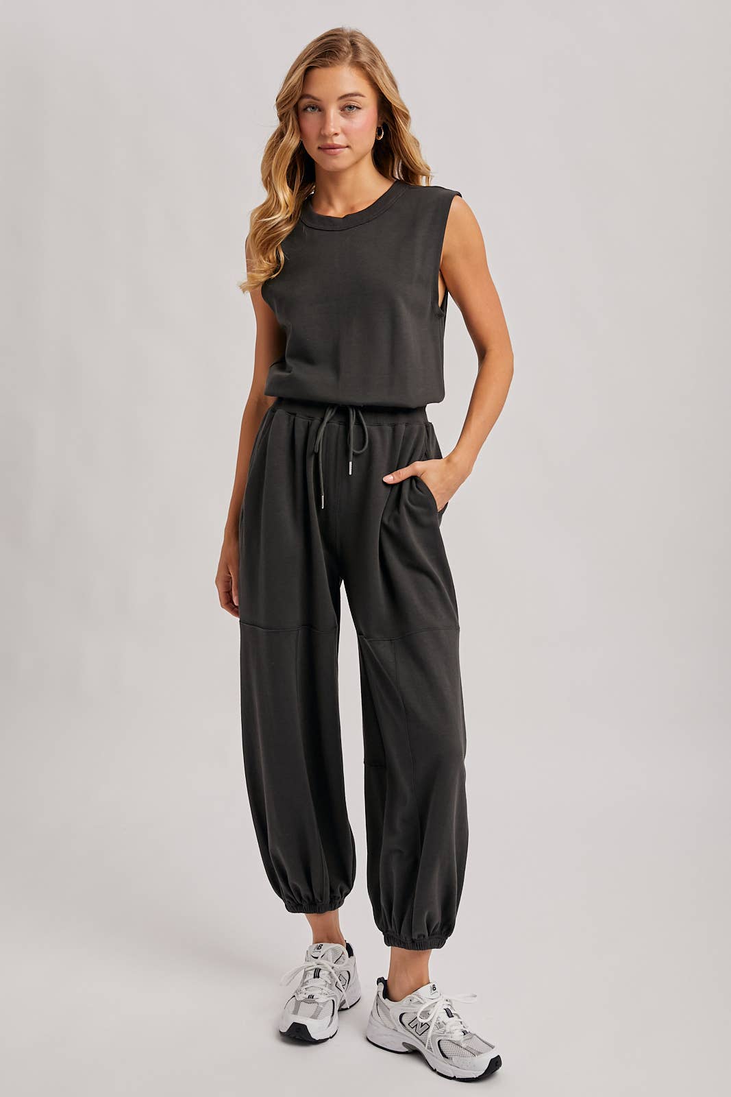 Sleeveless Ecru Jumpsuit
