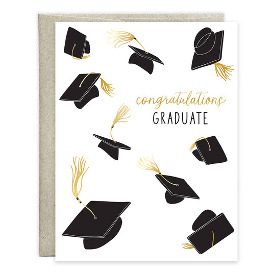 Graduation Greeting Card - Floating Grad Hats